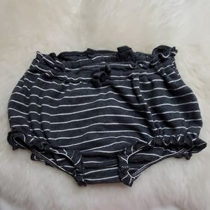 Grey white striped diaper cover 12 to 18 months